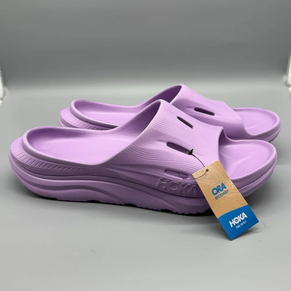 Hoka One Ora Recovery Slide 3‎ Sandals Purple Men's 12 Women's 14 Comfort